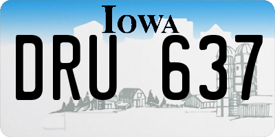 IA license plate DRU637