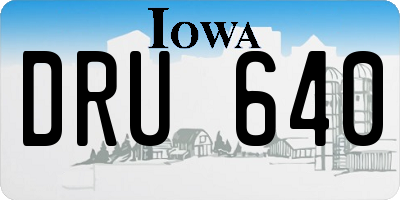 IA license plate DRU640