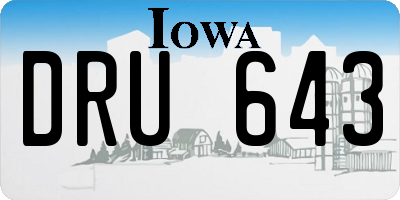IA license plate DRU643