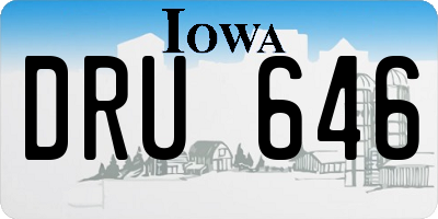 IA license plate DRU646