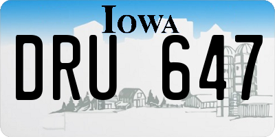 IA license plate DRU647