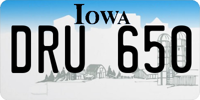 IA license plate DRU650