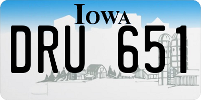 IA license plate DRU651