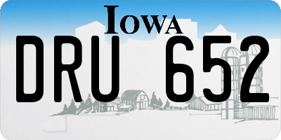 IA license plate DRU652