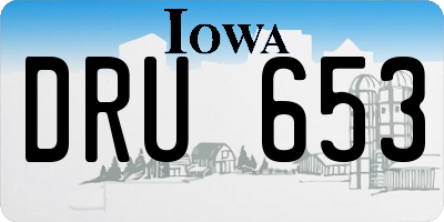 IA license plate DRU653