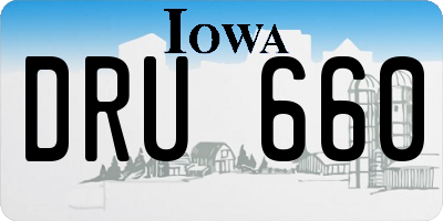 IA license plate DRU660