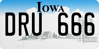 IA license plate DRU666