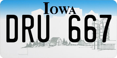 IA license plate DRU667
