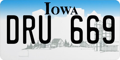 IA license plate DRU669