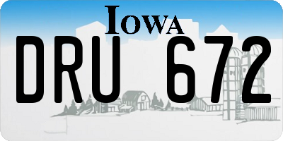 IA license plate DRU672