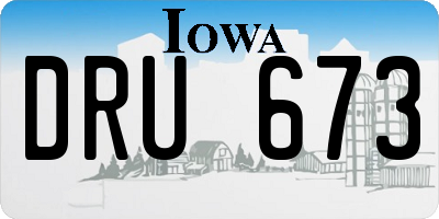 IA license plate DRU673