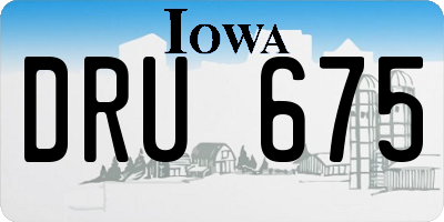 IA license plate DRU675