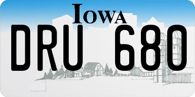 IA license plate DRU680