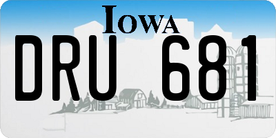 IA license plate DRU681
