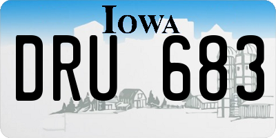 IA license plate DRU683