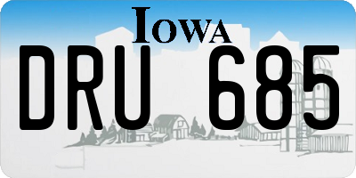 IA license plate DRU685