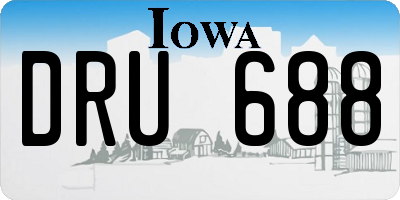 IA license plate DRU688