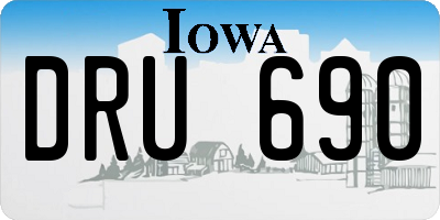 IA license plate DRU690