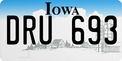 IA license plate DRU693
