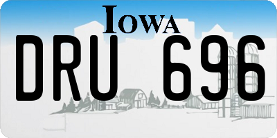 IA license plate DRU696