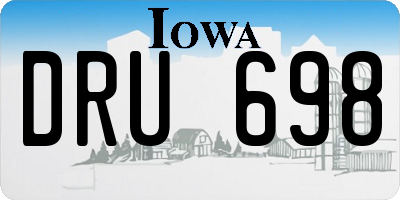 IA license plate DRU698
