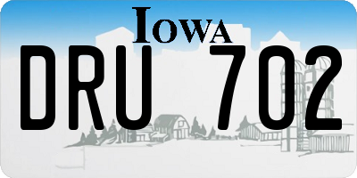 IA license plate DRU702