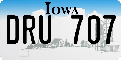 IA license plate DRU707