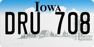 IA license plate DRU708