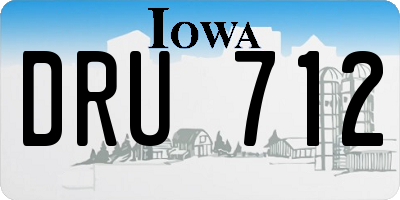 IA license plate DRU712