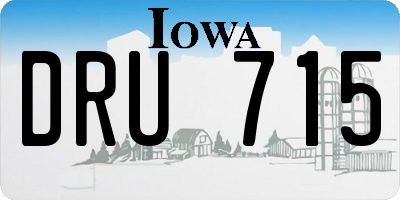 IA license plate DRU715