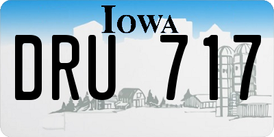 IA license plate DRU717