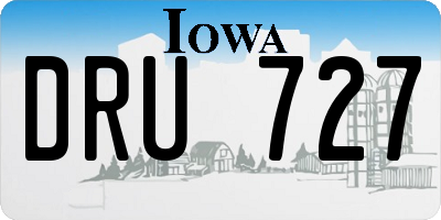 IA license plate DRU727