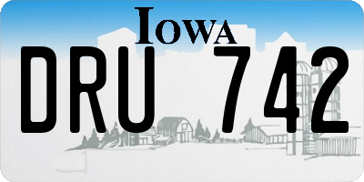 IA license plate DRU742