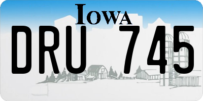 IA license plate DRU745