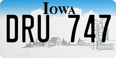 IA license plate DRU747
