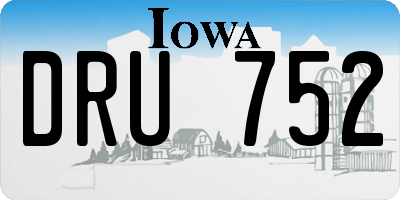 IA license plate DRU752