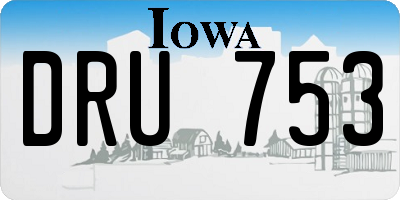 IA license plate DRU753