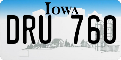 IA license plate DRU760