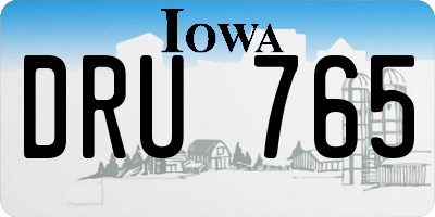 IA license plate DRU765