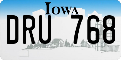 IA license plate DRU768