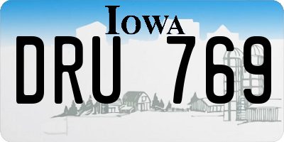 IA license plate DRU769