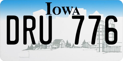 IA license plate DRU776
