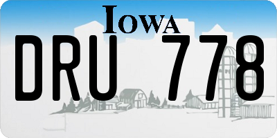 IA license plate DRU778