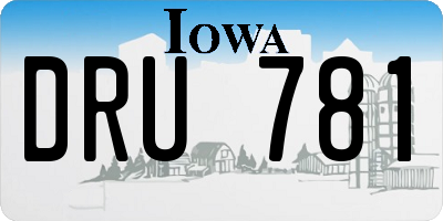 IA license plate DRU781