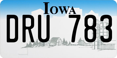 IA license plate DRU783