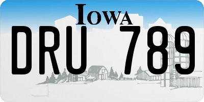 IA license plate DRU789