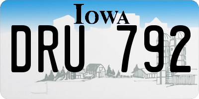IA license plate DRU792