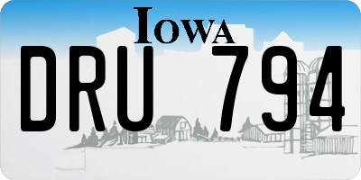 IA license plate DRU794