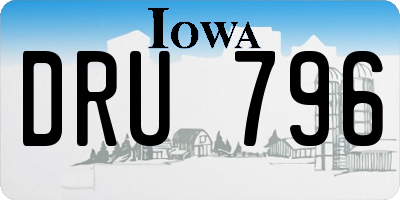 IA license plate DRU796
