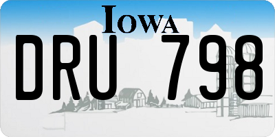 IA license plate DRU798